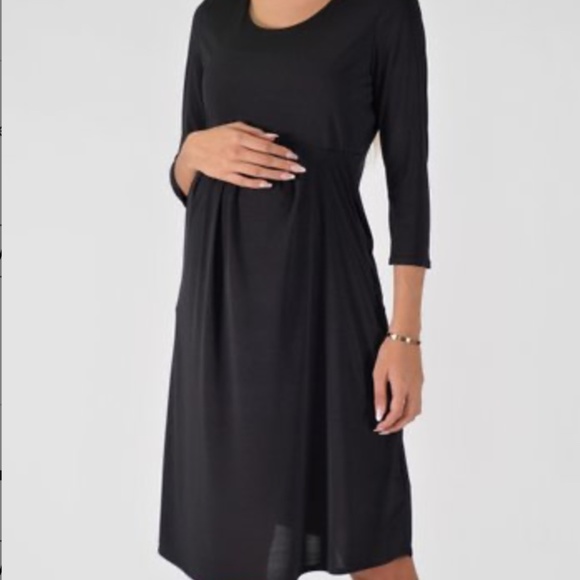 New Maternity Black, long sleeve dress - Picture 1 of 6